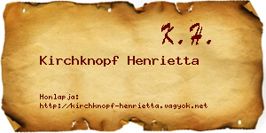 Kirchknopf Henrietta névjegykártya