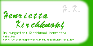 henrietta kirchknopf business card